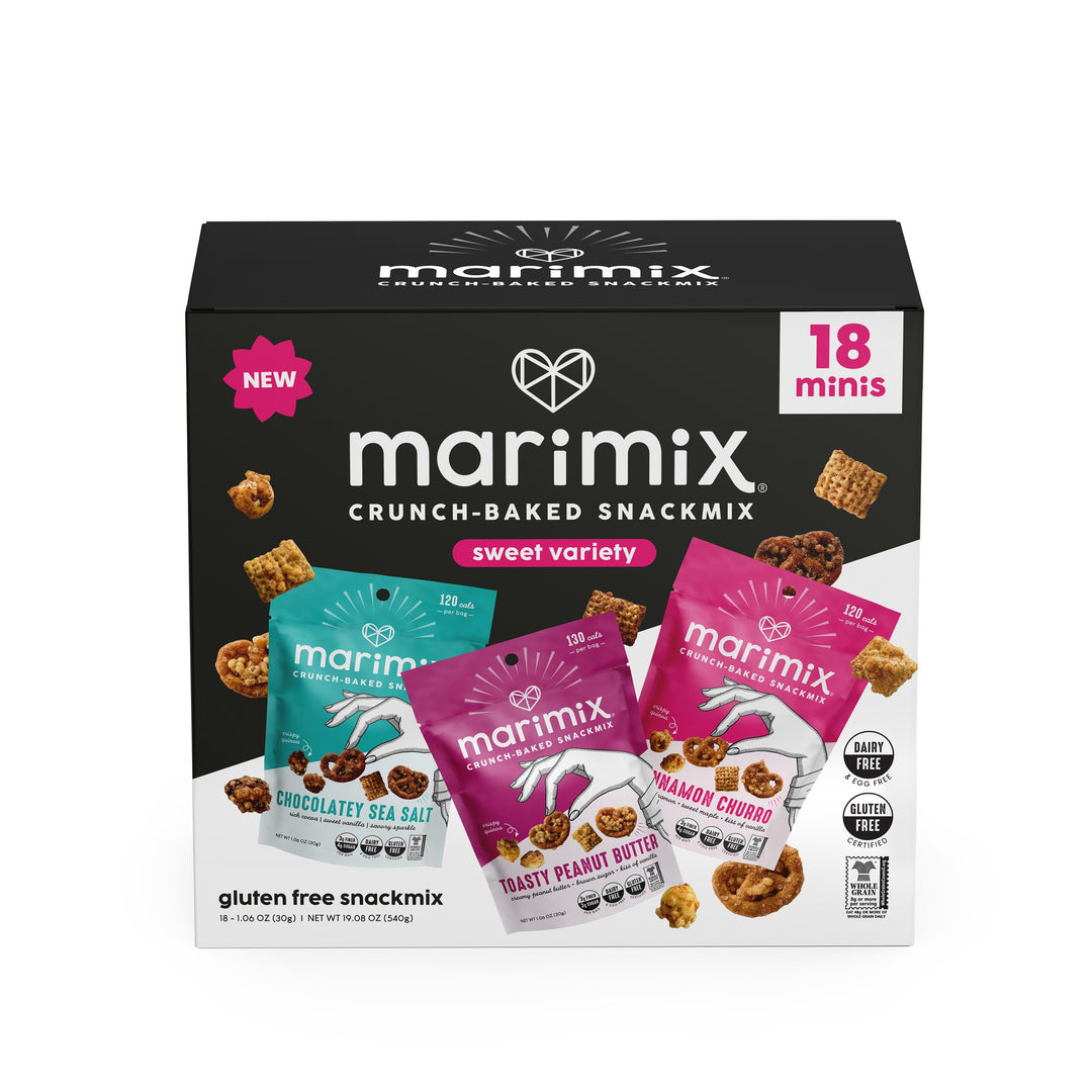 Marimix Sweet Variety 18-pack box with mini snack pouches